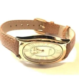 VERONESE Sterling Silver Brown Leather Watch NIB Men main image 3
